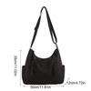 Multi-Pocket Oxford Cloth Crossbody Bag Solid Color Woman Crescent Bag Single Shoulder Bag  School