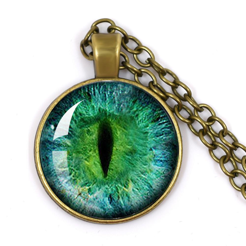Dragon Evil Eye Glass Necklace Dragon Eye Fashion Evil Eye Necklace Jewelry Men Fashion Necklace For Friends Gift