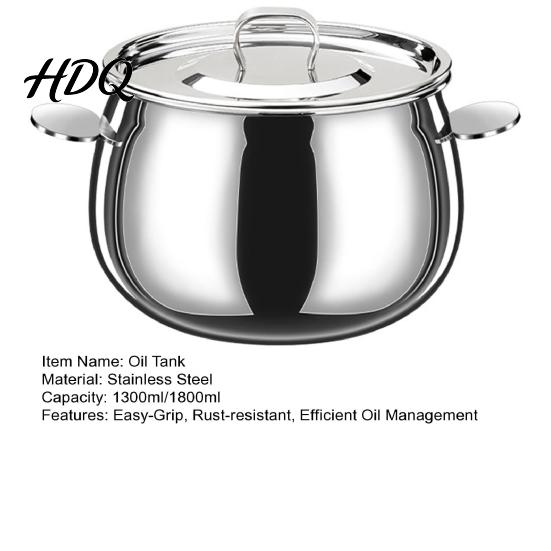 Stainless Steel Pot Bacon Grease Container with Strainer And Lid 1.3/1.8L for Cooking Oil Storage Easy-Grip Handle Frying Butter Sauces Kitchen