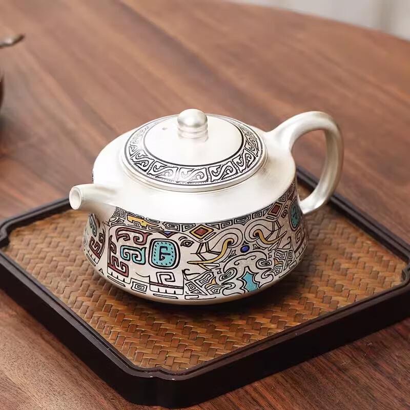 Chaxun Wànxiàng Gilt Silver Pottery Teaware Gift Set
