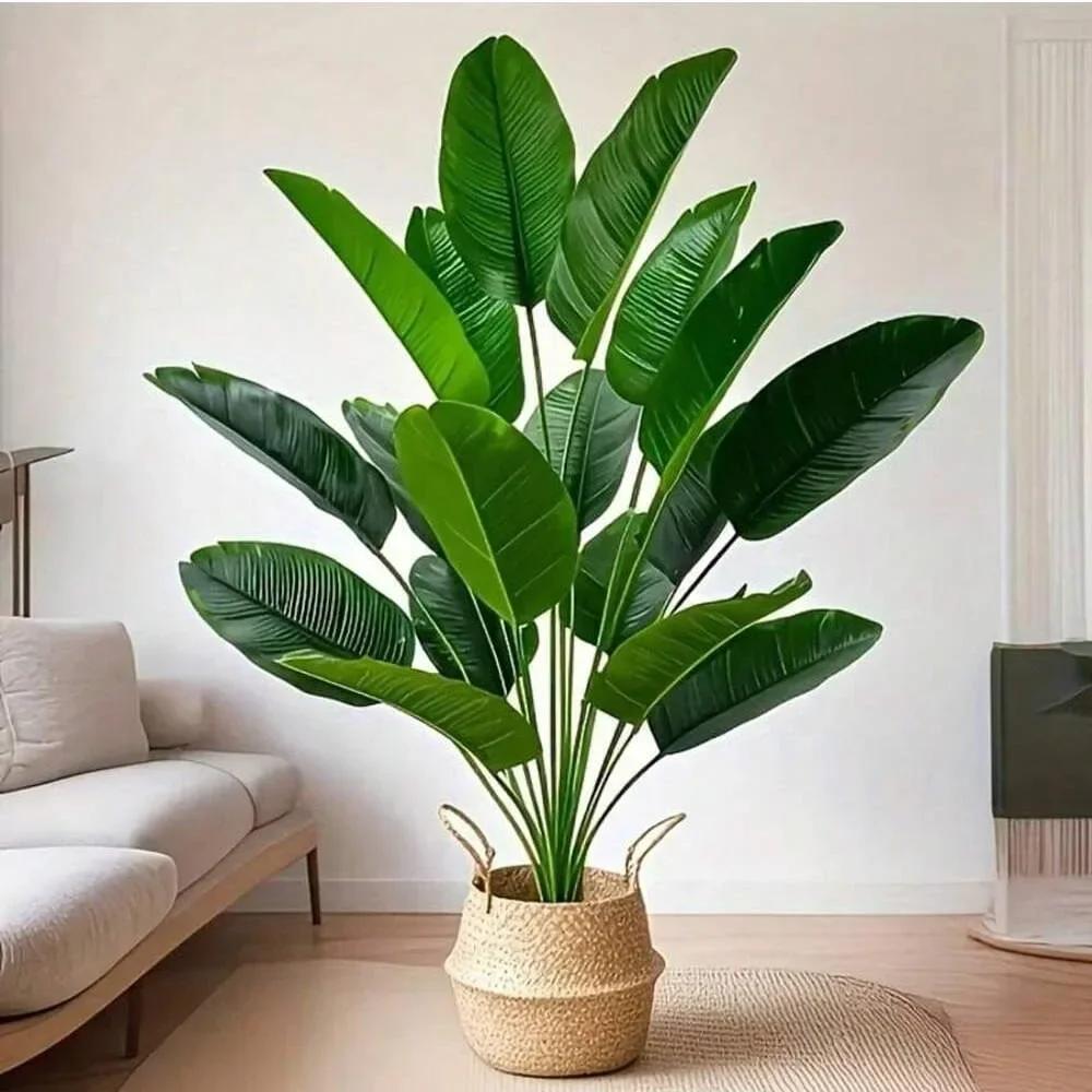 1pc 18 Leaves Artificial Plants Large Tropical Palm Tree Fake Banana Plants Leaves Real Touch for Home Garden Party Decor 2025