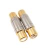 Gold-Plated Copper RCA Female-to-Female Connector for Audio and Video.