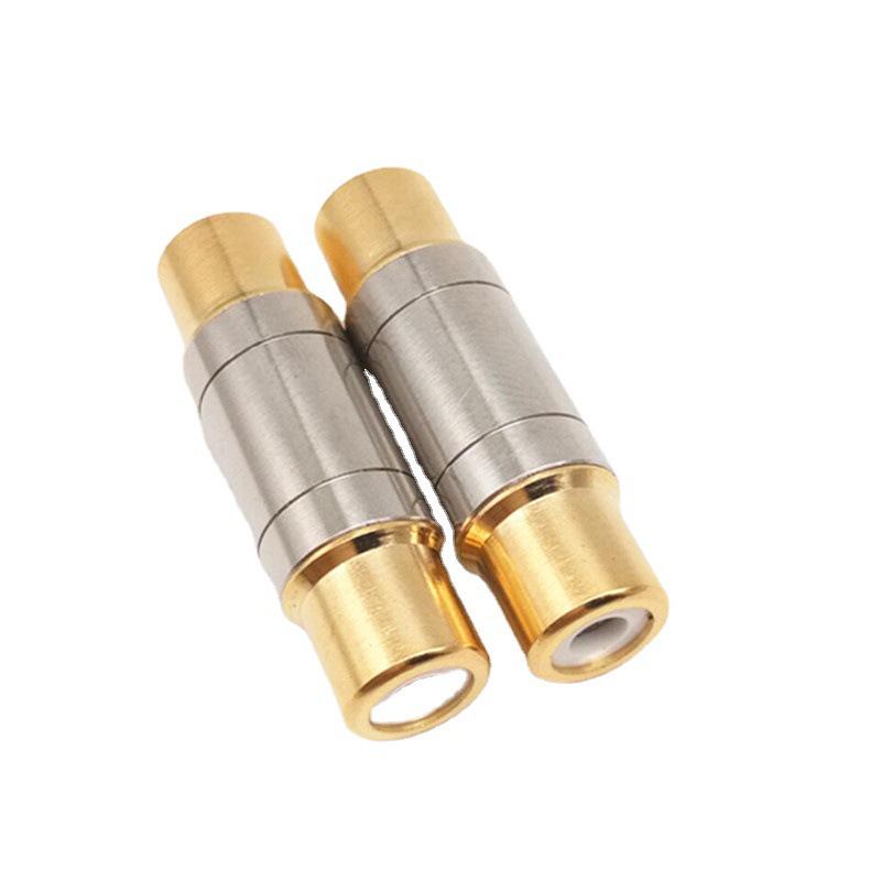 Gold-Plated Copper RCA Female-to-Female Connector for Audio and Video.