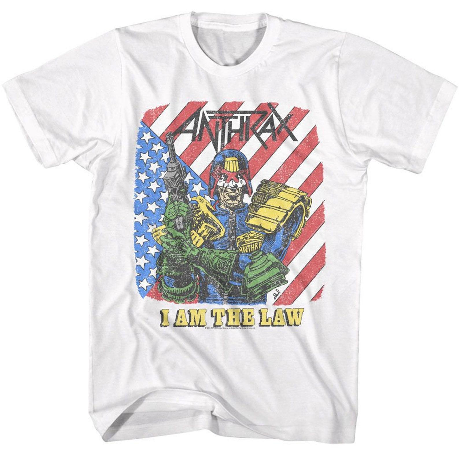 Anthrax I Am The Law White Adult T-Shirt S