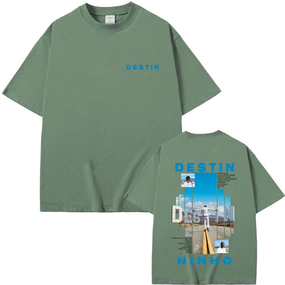 Rapper Ninho Destin Album Graphic Tshirt Men Women Hip Hop Fashion Pop Music Tshirts Male Casual Vintage T Shirts Streetwear