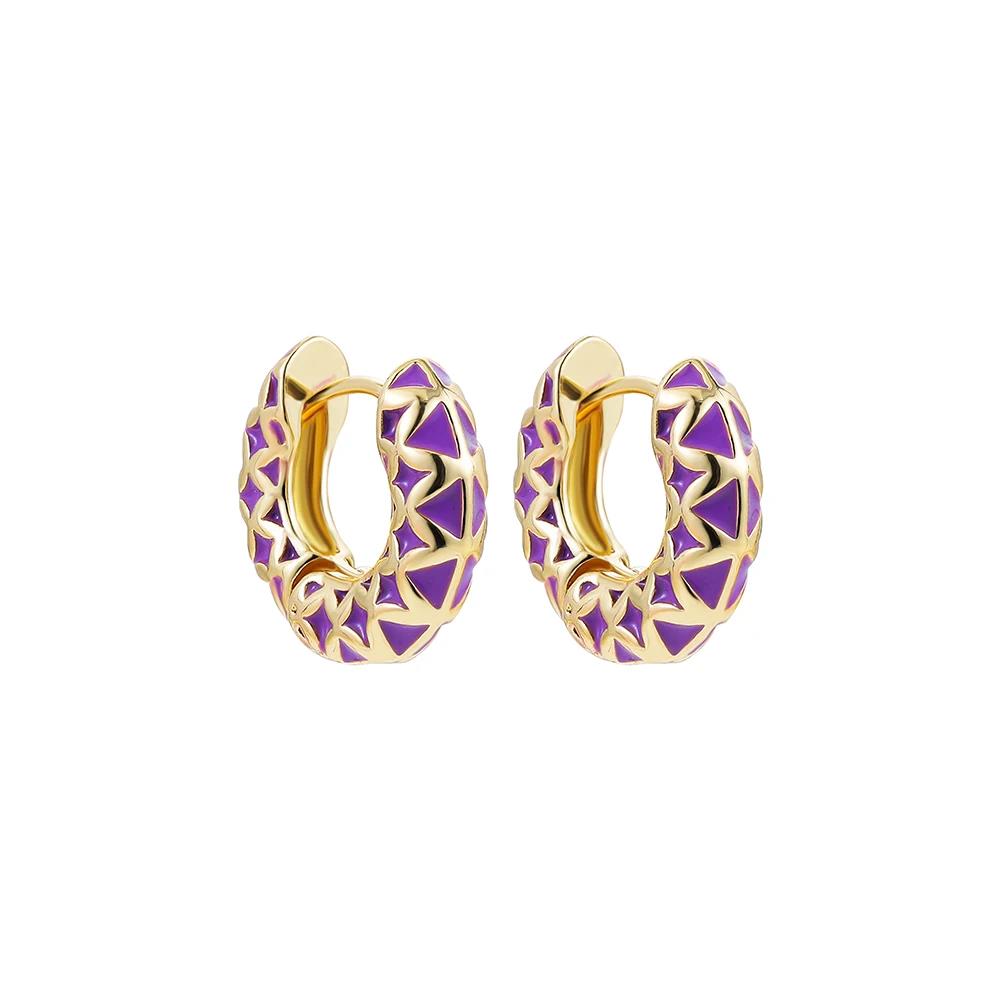 Vintage Multicolor Enamel Flower Round Hoop Earrings Boho Gold Color Circle Round Earrings Statement Jewelry Gifts for Women