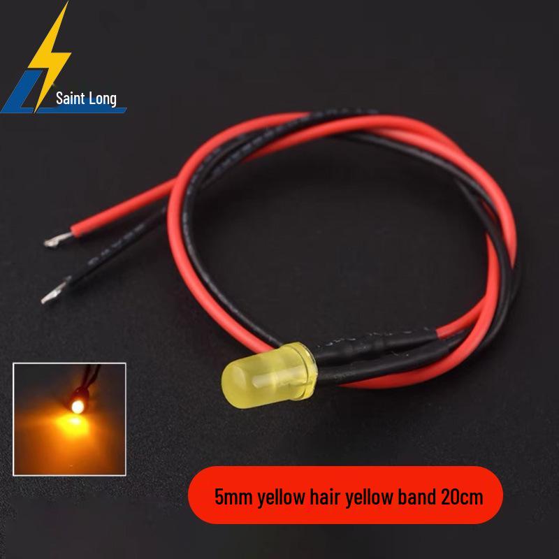 3MM/5MM LED-Licht mit hoher Helligkeit mit Draht für Spielzeugauto-Blinker, 5V/12V Perlenbirne