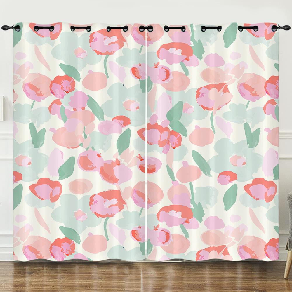 Curtain Cartoon Animal Curtain Digital Printing 3D Blackout Curtain Blindout Bedroom No Punching