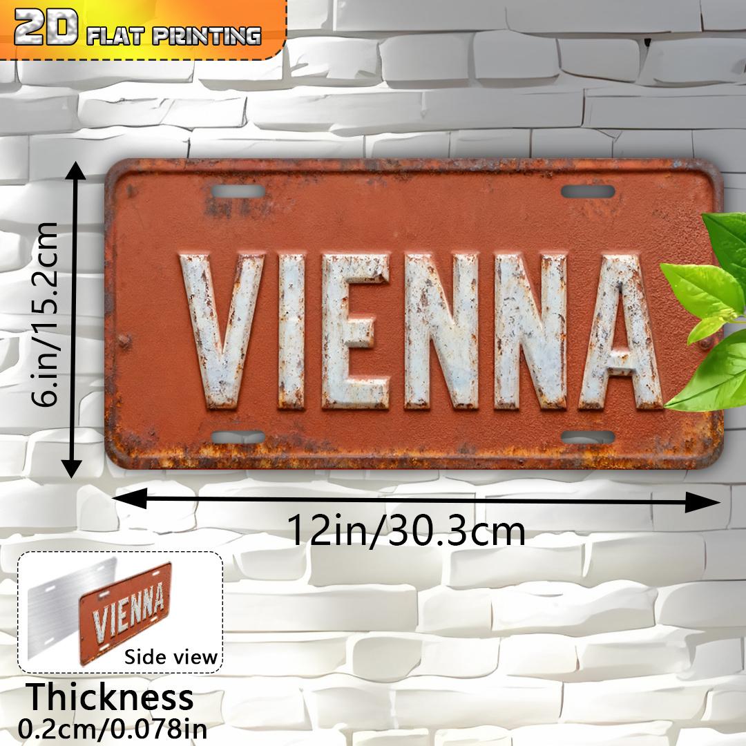 

D Flat Vienna Austria Capital Emblem Metal Sign HeavyDuty Aluminum x (xcm) Retro European Wall Art with Austrian F 15x30cm(5.9x7.8inch)