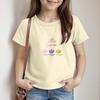 Girls Floral Print Short Sleeve T-Shirt Crew Neck Casual Top Lightweight Comfortable Fit for Everyday Wear