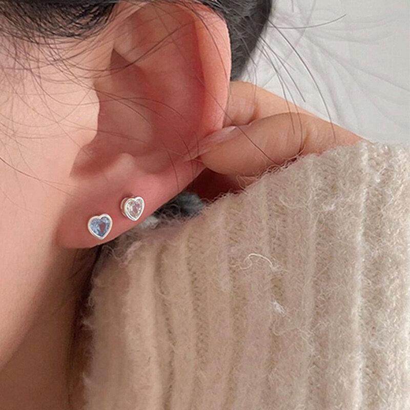 2PCS Acrylic Flower Stud Earring Fashion Women Shiny Colorful Screw Stud Earrings Stainless Steel Cartilage Helix Ear Piercing Jewelry Accessories