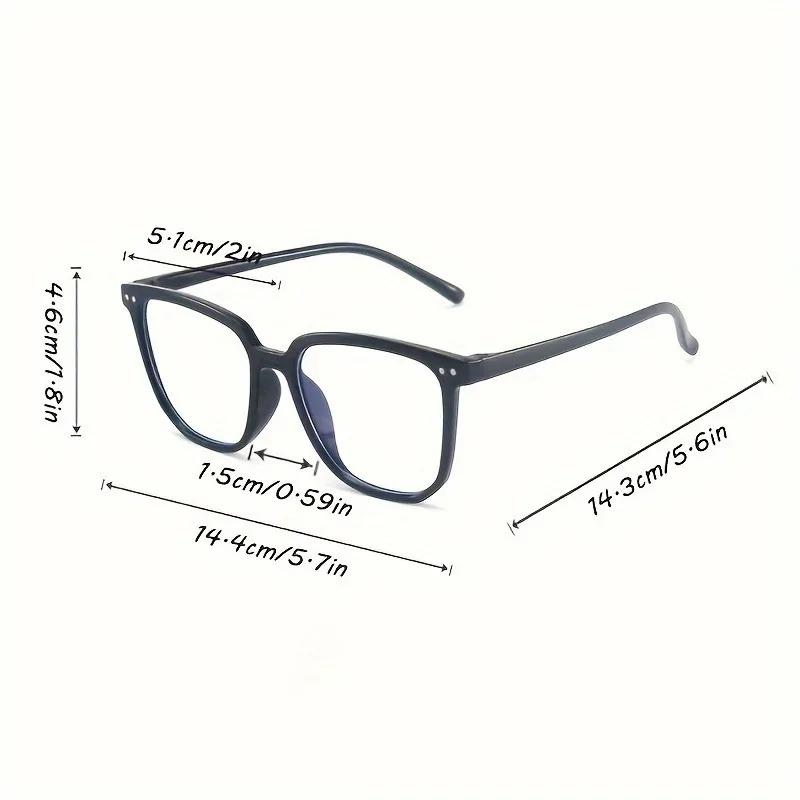 4pcs Anti Blue Light Glasses Men Women Large Square Frame Computer Gaming Eye Protection Classic Plain Glass Spectacles