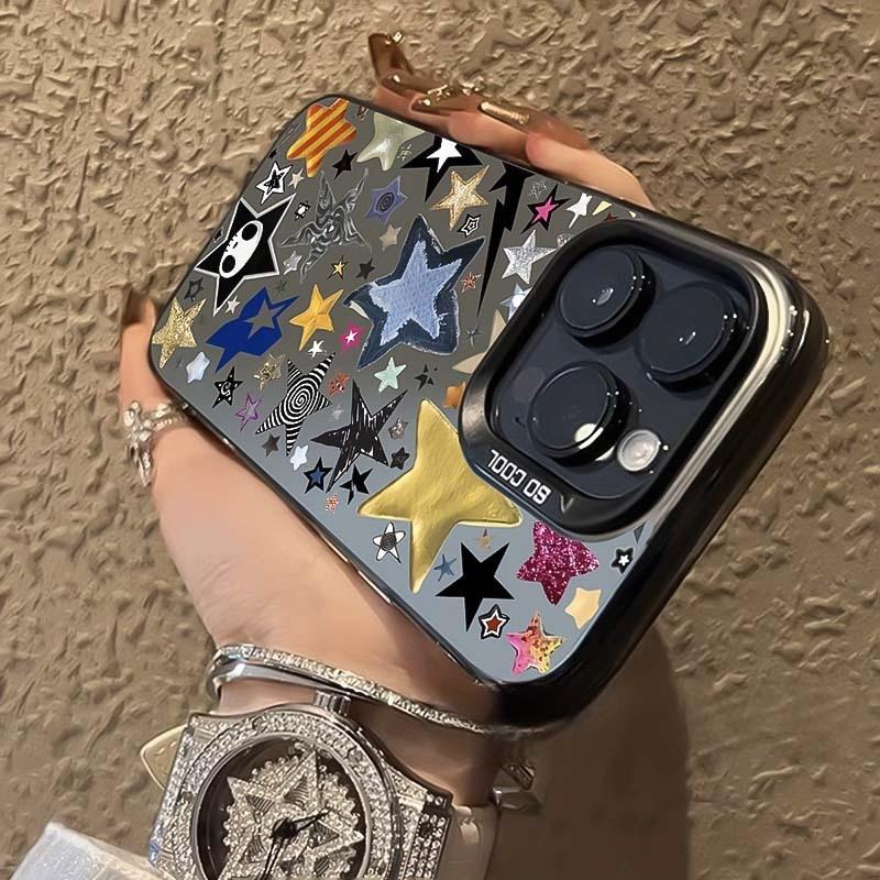 Doodle stars for Apple 16promax mobile phone case iPhone15Pro/14/13 creative 12/11 personality