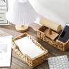 AD23-2PCS Bathroom Disposable Guest Towel Holder Long Seagrass Woven Rattan Wicker Table Hand Guest Towel Basket Tray