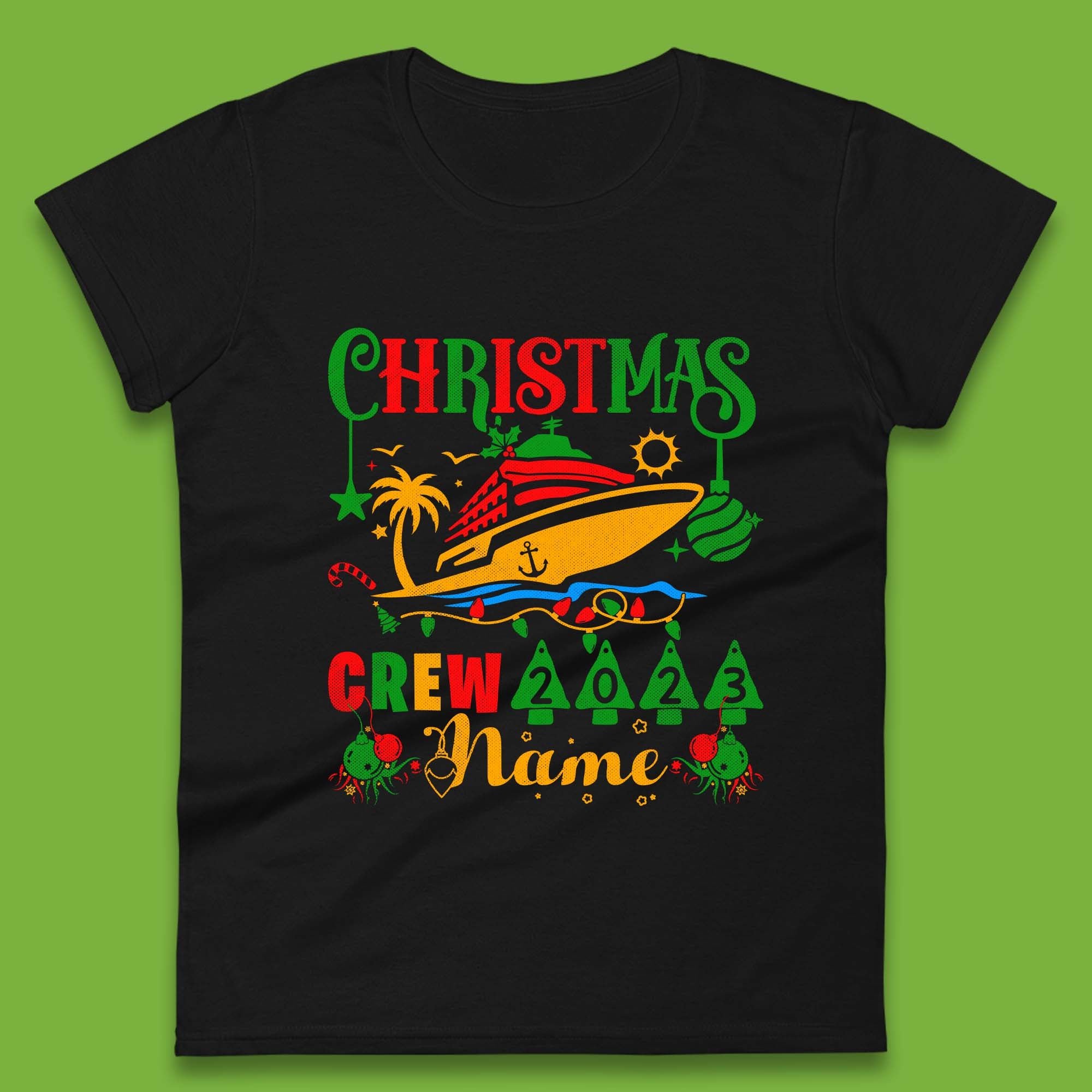 Personalised Cruise Crew Christmas Womens T-Shirt Mens Tops Tees Unisex S
