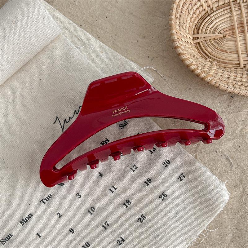 Gold-Labeled Acetate Dumpling Claw Clip Hair Accessory