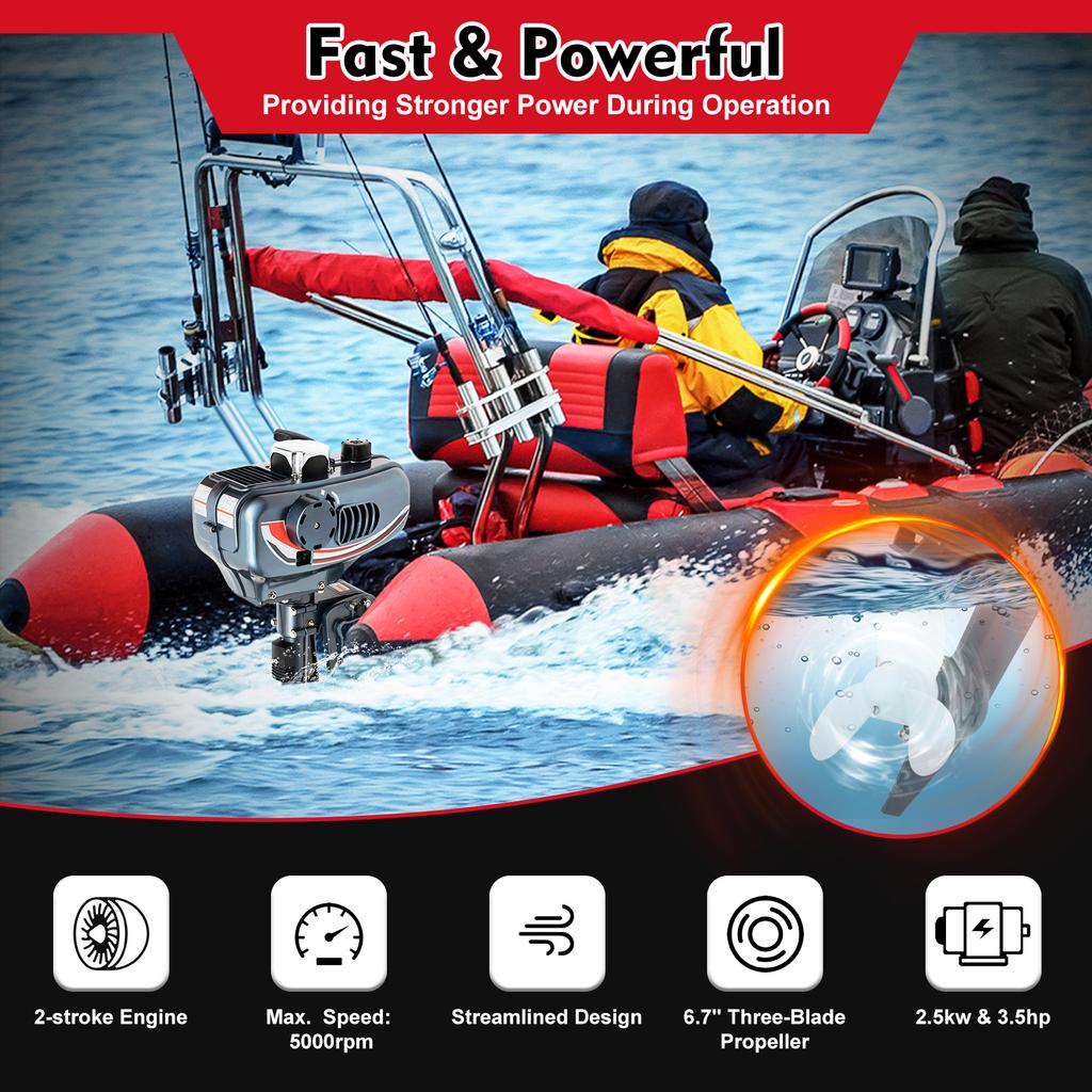 4000-5000R/MIN Two-Stroke 3.5-Horsepower Outboard Engine Suitable For Ships Weighing 100-200kg