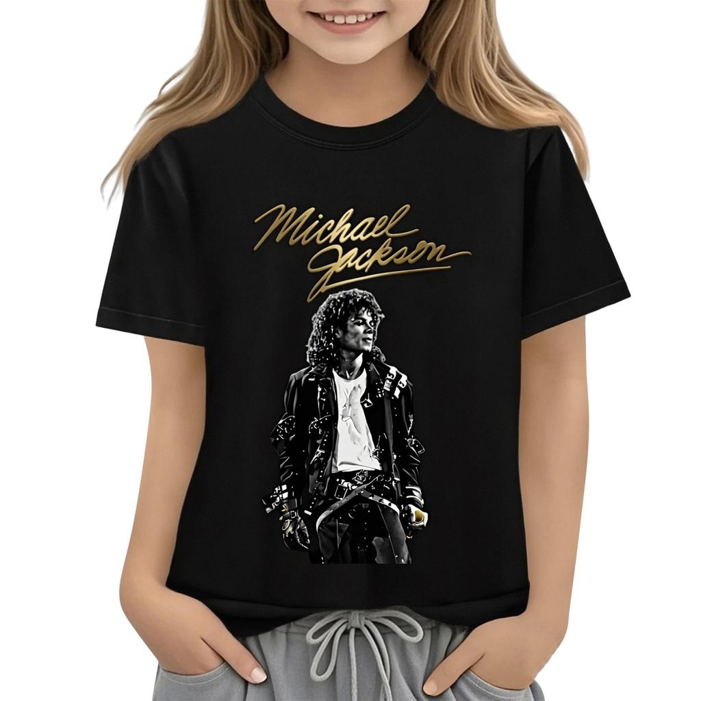 Children's Printed Round Neck Short Sleeved Casual T-shirt