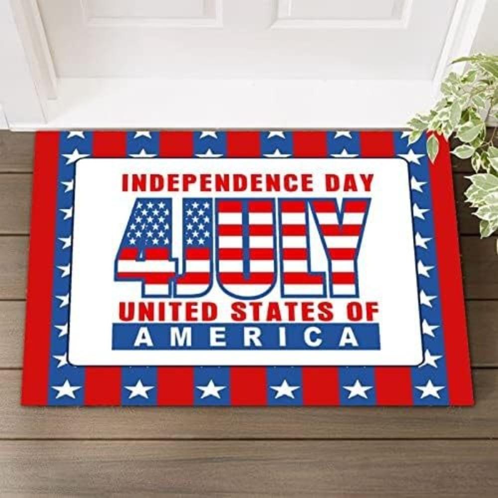 Patriotic 4th of July Independence Day Doormat Welcome Mat Entrance Floor Mat Patriotic Holiday Home Decorations