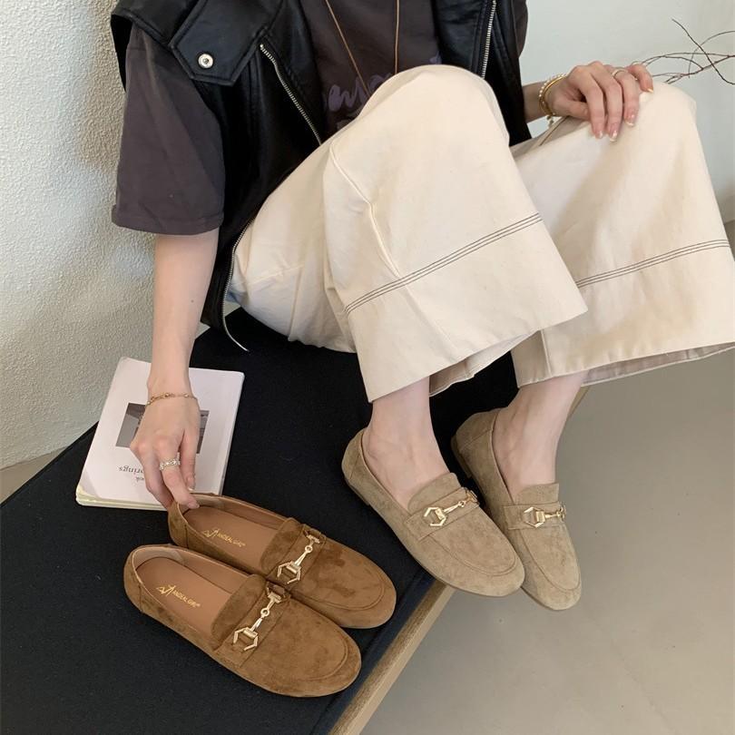 Doudou Shoes Soft Sole Comfortable Versatile Casual Ladyshoes One Pedal Driving Shoes Flat Loafers Women's Single Shoes