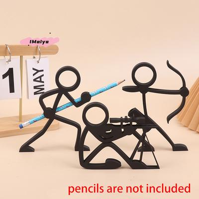 M-3D Printed Stick Figure Pencil Holders Pen Stands Pen Containers Desktop Ornaments Stationery Desktop Sculptures Gifts