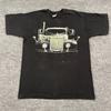 Vintage 1990er Mack-Truck B-61 Trucker Kunst T-Shirt Groß 21x28 Schwarz