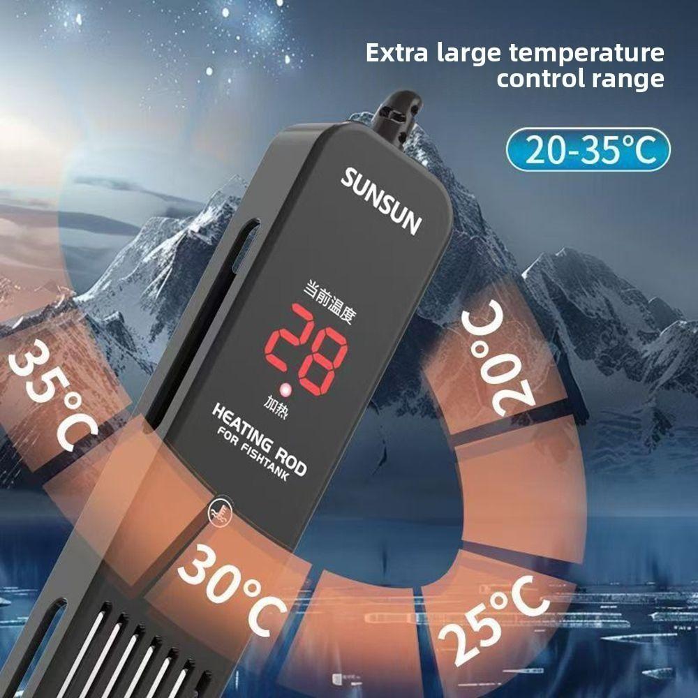 LCD Display Digital Fish Tank Heating Rod Adjustable Water Heating Rod  for Turtle Feeding