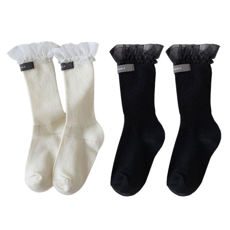 Women's Summer Ankle Socks Summer Crew Socks Lace Middle Tube Socks Japanese Style Cute Boot Socks Streetwear Gift