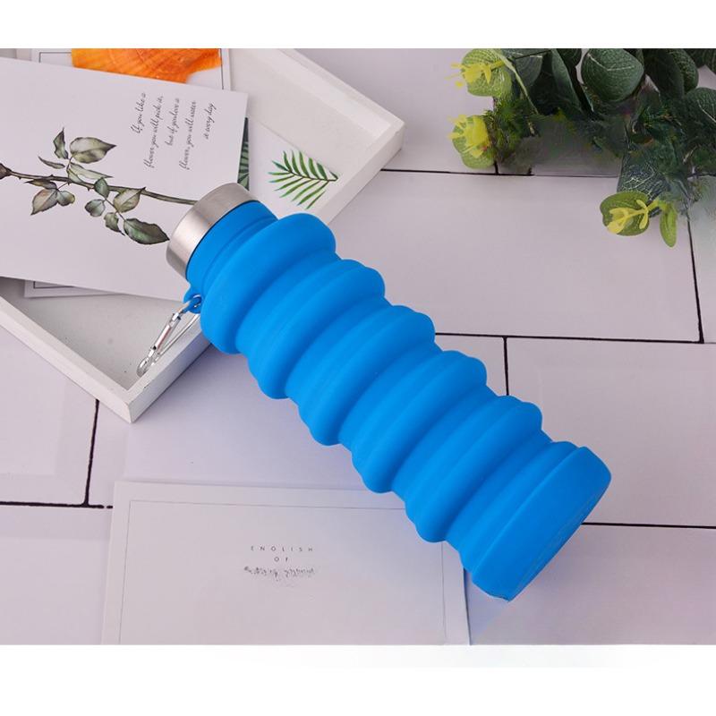 Silikonbecher einziehbar faltbar für den Außenbereich aktives Reisen leichte Wasserflasche leichte Trinkbecher mit Karabiner aktualisierter Stil