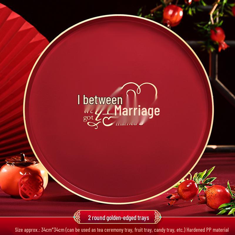 Red Festive Wedding Serving Tray for Fruit and Candy