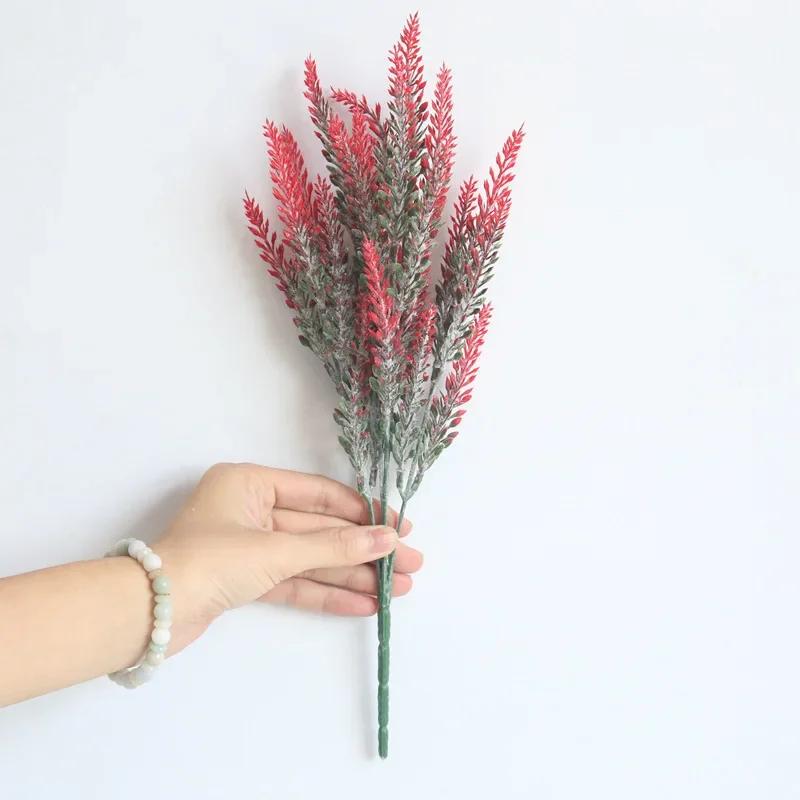Artificial Wheat Ears 1PC Fork Plant Flowers Simulate Lavender Garden Wedding DIY Flower Plants Potting Plastic Bouquets A Bunch