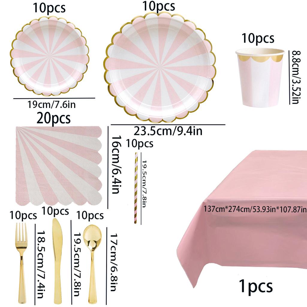 Goldene Vertikale Streifen c Pappteller Einwegparty Potluck Spezialpapier Speiseteller Geburtstagstortenplatte
