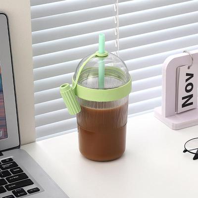 Leakproof Reusable Coffee Cup with Lid and Straw Odor Free BPA Free Tumbler for Gym Fitness Cold Smoothie Drinking