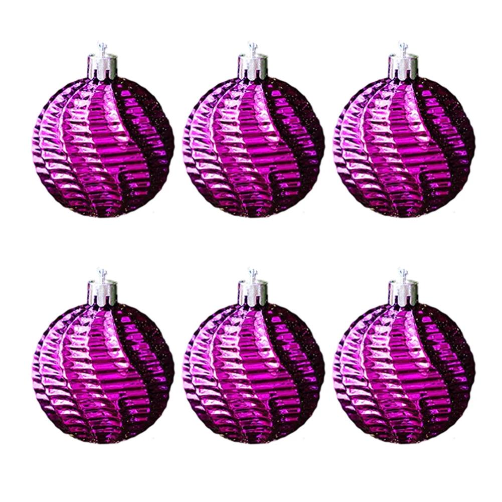 6CM Transparent Electroplated Plastic Christmas Ball Ornaments Set Hanging Decor Suitable For Holiday Tree And Party Decoration