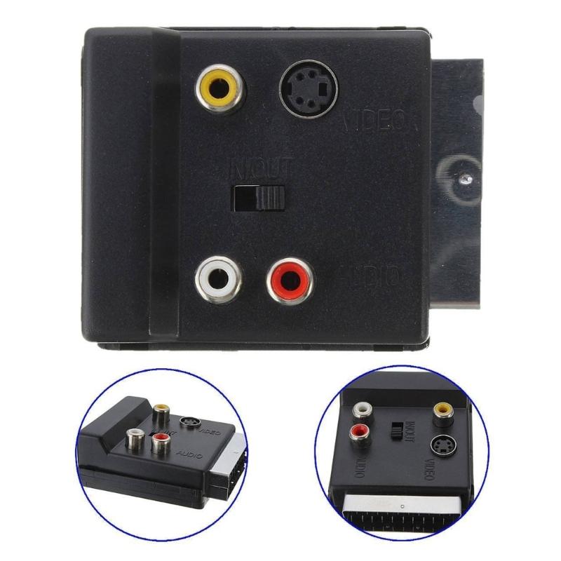 21-Pin SCART zu AV Adapter mit schaltbarer rutschfester Textur für sichere Verbindung und verbesserte Kompatibilität