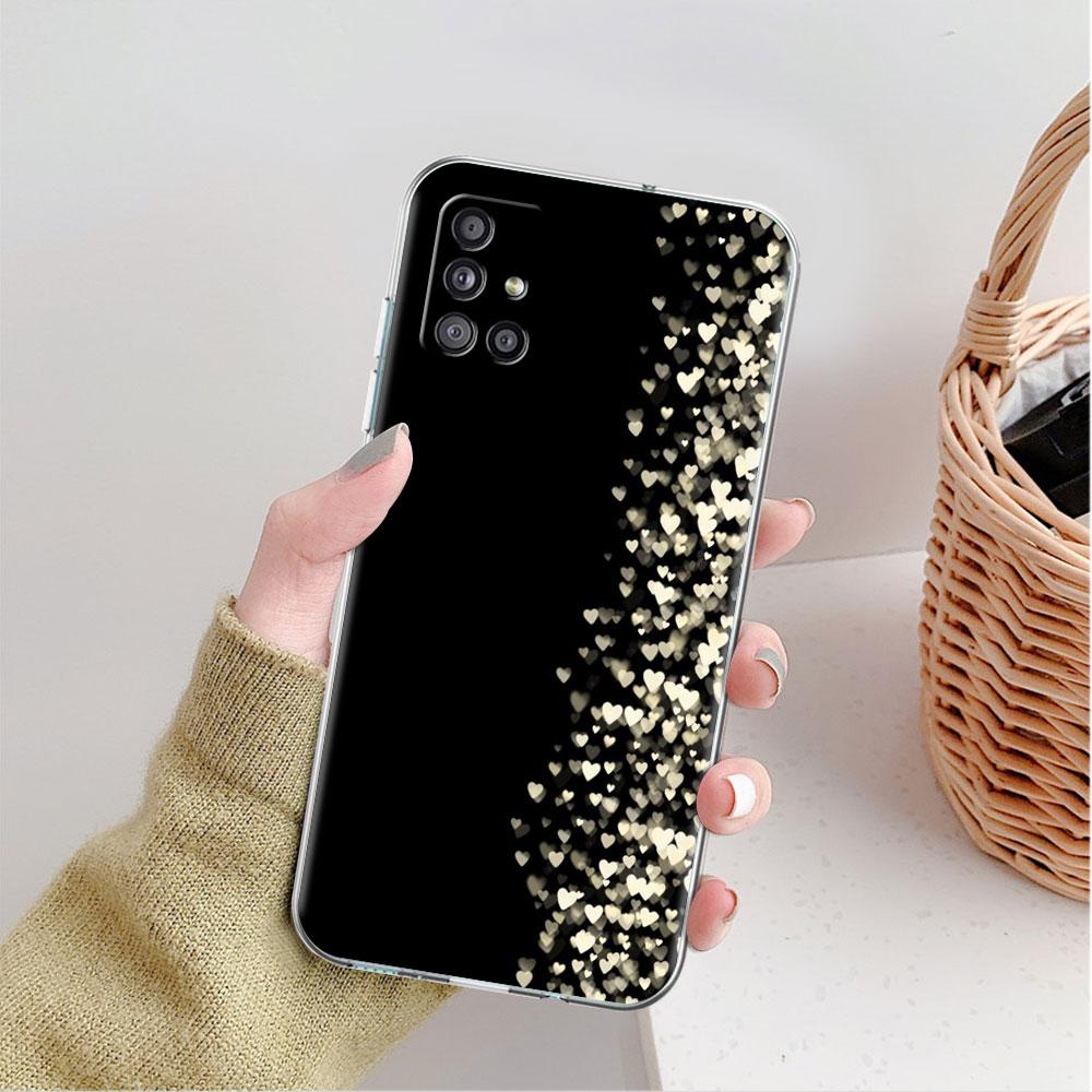 Clear Case For Samsung Galaxy A52 A12 A51 A32 A21s A71 A32 A22 50 A70 A31 A72 5G Phone Cover Cute Love Heart