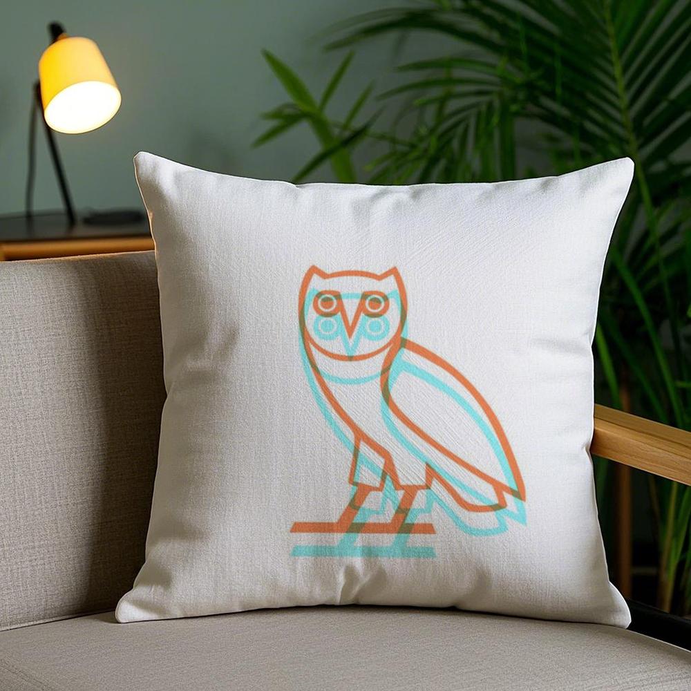 Luxury Drake O-O-Ovo O-Owls Cushion Cover Plush Fabric Soft Double-Sided Printed Sofa Pillow Case Colorfast Home Decor Gift