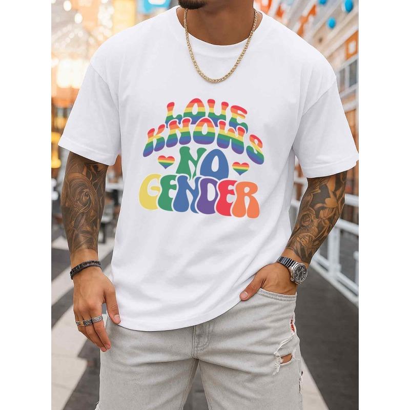 

European sizes Love Knows No Gender Pride Tee Men s Comfort Colors Tshirt White Gifts Casual New Spring and Autumn Trendy Printed T-shirts S белый