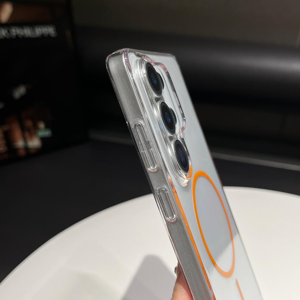 Ultra Thin Transparent PC Magnetic Phone Case For Samsung Galaxy S26 S2 S24 S23 Ultra Plus For Wireless Charging Cover