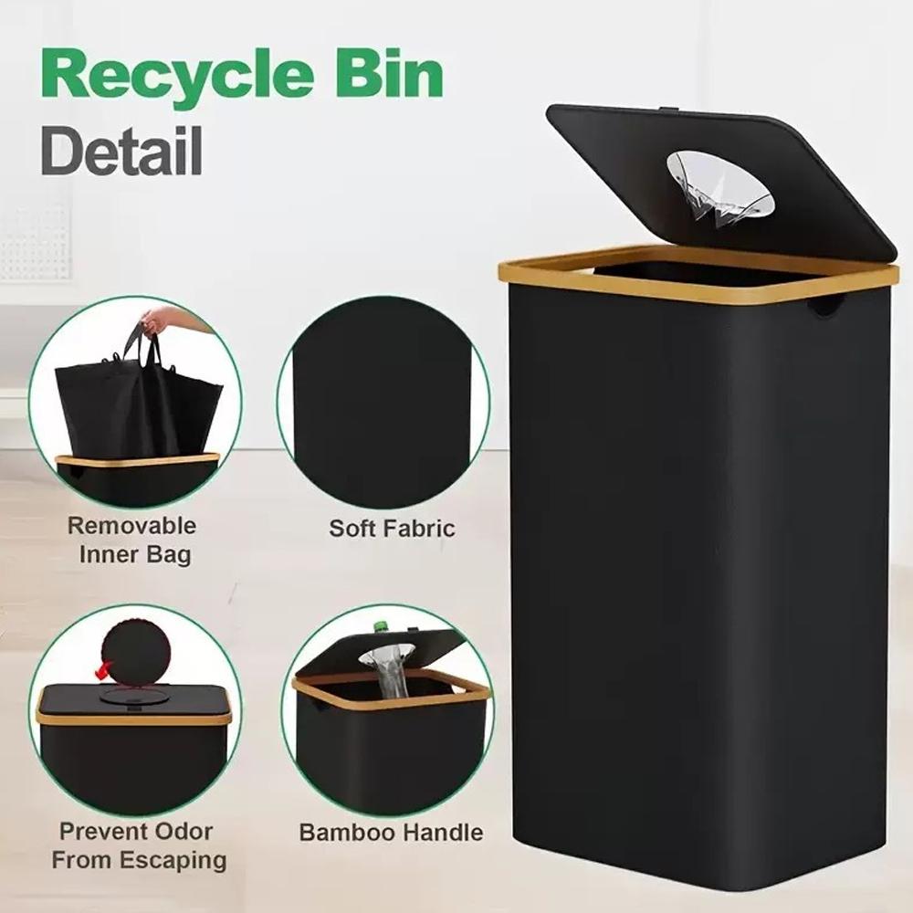 Large-capacity Storage Box with Inner Bag, Foldable, for Bottles, Clothes, Toys, Recyclable Waste, Laundry Basket, 24/100L