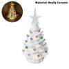 Retro ručně malované stolní vánoční stromky, keramické vánoční stromky, které svítí, stolní vánoční stromek se světýlky