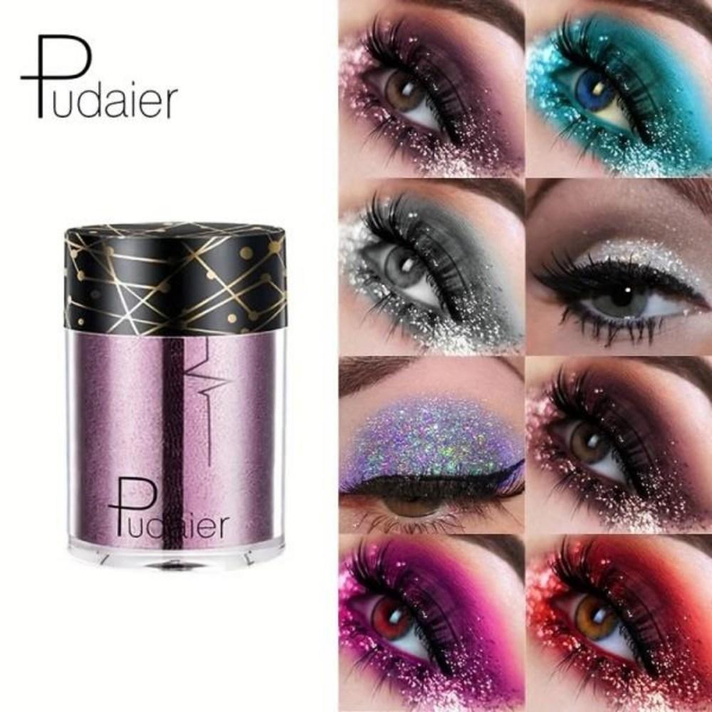 Glitzernder Lidschattenpuder mit Pailletten 24 Farben Einfach zu verwenden und langanhaltend, 1 Stück
