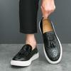 2024 Plus Size Tassel Leather Loafers - European & American Fashion Slip-Ons for Men