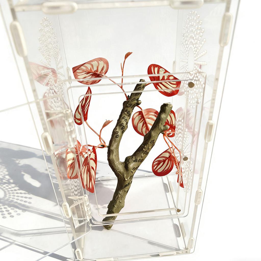 2Pieces Artificial Climbing Branch Exercise Vine for Reptiles Habitats with Realistic Texture and Stable Build Decoration