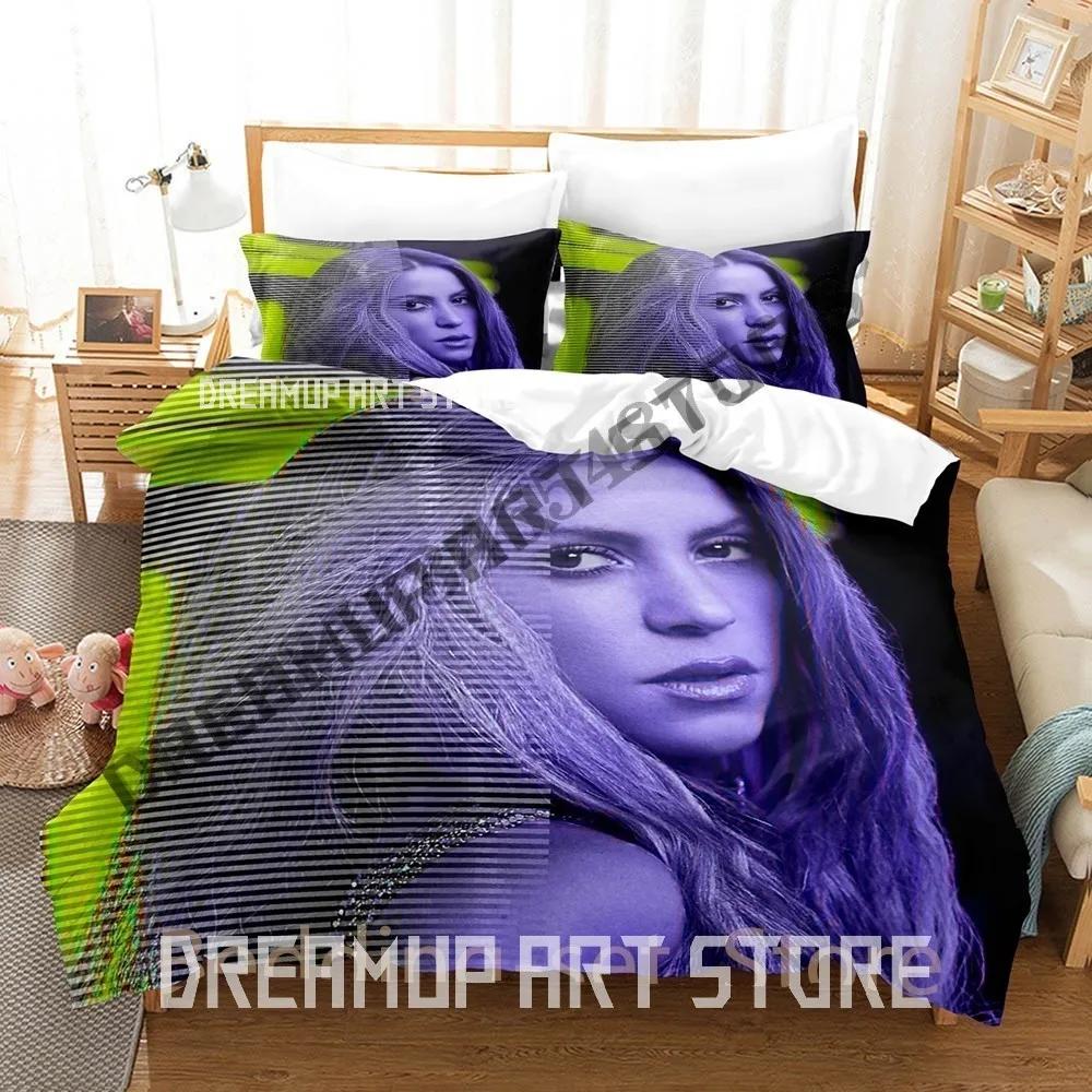 3D Baskı Shakira Şarkıcı Nevresim Takımı Tek İkiz Tam Kraliçe Kral Boyut Yatak Takımı Yetişkin Çocuk Yatak Odası Yorgan Kılıfı Takımları Çarşaf