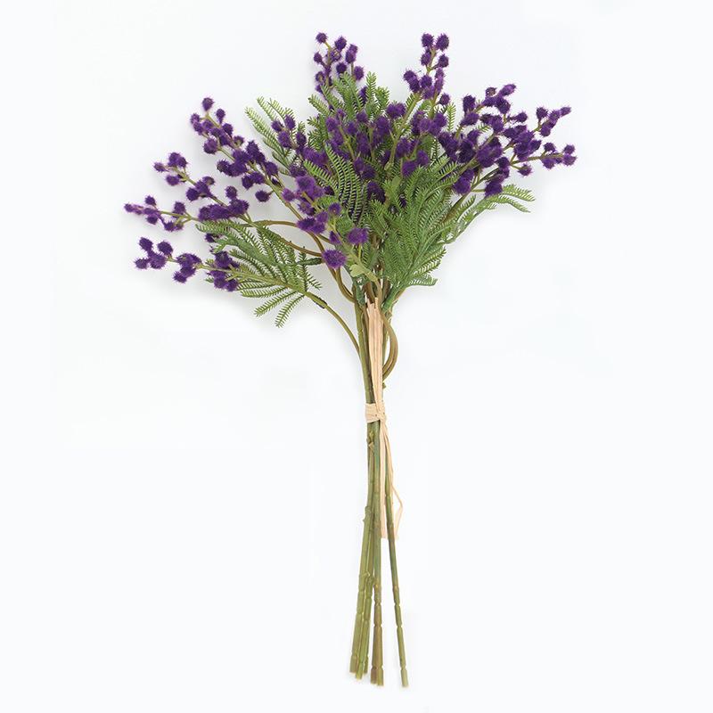 

Положите пучок растительных волос, имитация бобов акации, имитация цветка, имитация растения, свадебный искусственный цветок, украшение дома, реквизит для съемки Bundle фиолетовый