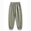 Spring Men's Solid Color Lace-up Letter Print Loose Cuff Casual Pants