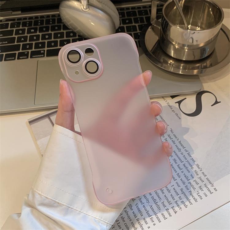 Ultra-thin ice mist borderless, suitable for iPhone17 magnetic mobile phone case, Apple 16promax matte 13 protective case.