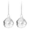 2pcs Crystal Ball Prism Pendant Suncatcher Window Suncatcher Rainow Maker Ornament with Chain for Easy Hanging