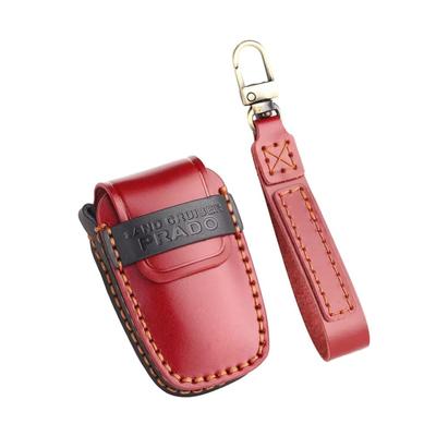 LEXLEY Genuine Leather Key Key Smart Key Case with LAND CRUISER PRADO Custom for Toyota Land Cruiser Prado 150 Series 2009 Case, Cover, Logo, Red,